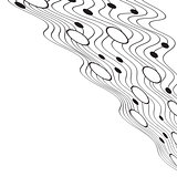 Vector hand drawn waves and polka dots hipster texture
