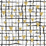 Vector Gold glittering heart seamless pattern
