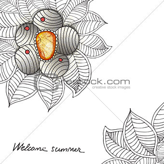 Vector floral universal card