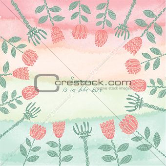 Vector creative floral universal card.