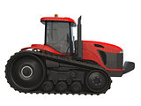 3D rendering red tractor 