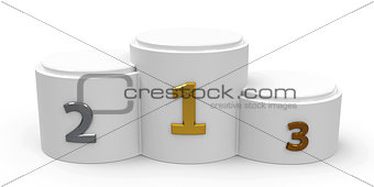 White cylinder podium 