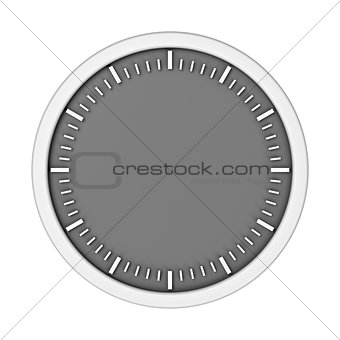 White empty clock without arrows