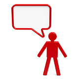 Red man with speech bubble
