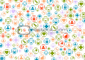 Bright medical icons vector pattern design
