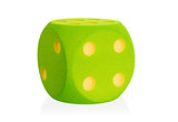 Large green foam dice isolated - 4