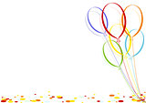 Colored Confetti and Party Balloons