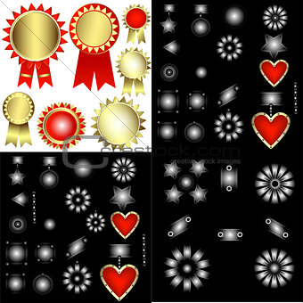 Set of decorative patterned awards 