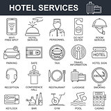 Hotel icons set.