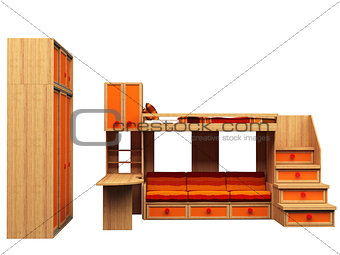 3D rendering of furniture for child