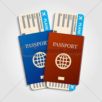 Passports with tickets.