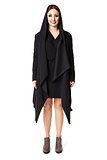 Woman in black coat