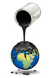Pouring oil over dripping planet Earth