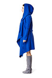 Woman in blue coat