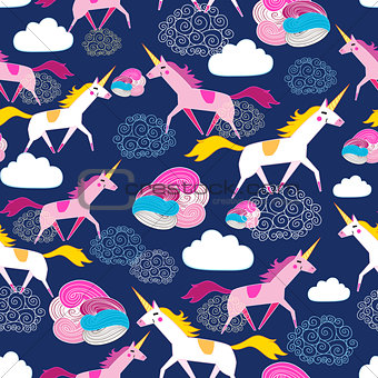 Seamless pattern Unicorns 