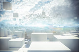 Futuristic city 3d rendering