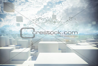 Futuristic city 3d rendering