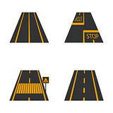 Icons of the road, vector illustration.