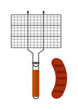 Grilling basket vector illustration.