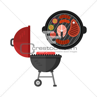 Grill meat vector illustration.