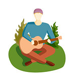 Guitar song vector illustration.
