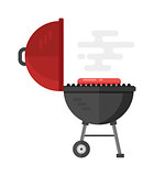Kettle barbecue grill vector illustration.