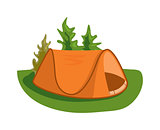 Outdoor tent vector illustration.