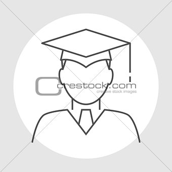 Graduate avatar line icon