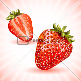 Red fresh strawberries.