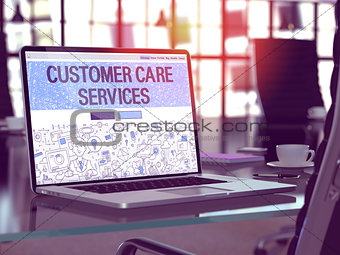 Customer Care Services Concept on Laptop Screen.