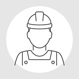 Worker avatar line icon