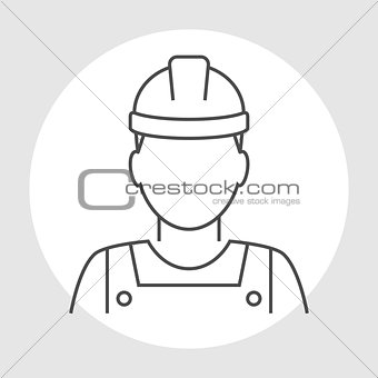 Worker avatar line icon