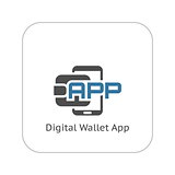 Flat Digital Wallet APP concept Illustration