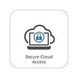 Secure Cloud Access Icon. Flat Design.