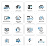 Flat Design Security and Protection Icons Set.