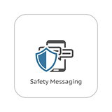 Safety Messaging Icon. Flat Design.