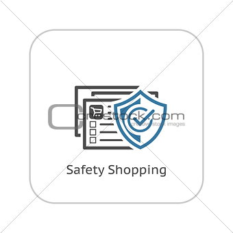 Safety Shopping Icon. Flat Design.