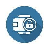 Flat Digital Wallet Secure Transaction concept
