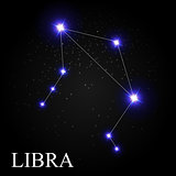 Libra Zodiac Sign with Beautiful Bright Stars on the Background 