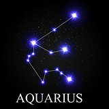 Aquarius Zodiac Sign with Beautiful Bright Stars on the Backgrou