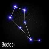 Bootes Constellation with Beautiful Bright Stars on the Backgrou