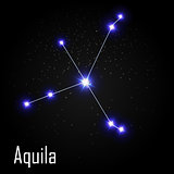 Aquila Constellation with Beautiful Bright Stars on the Backgrou