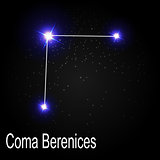 Coma Berenices Constellation with Beautiful Bright Stars on the 