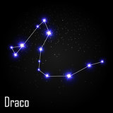 Draco Constellation with Beautiful Bright Stars on the Backgroun