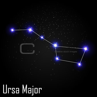 Ursa Major Constellation with Beautiful Bright Stars on the Back