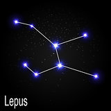 Lepus Constellation with Beautiful Bright Stars on the Backgroun