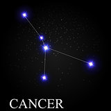 Cancer Zodiac Sign with Beautiful Bright Stars on the Background