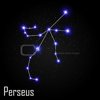 Perseus Constellation with Beautiful Bright Stars on the Backgro