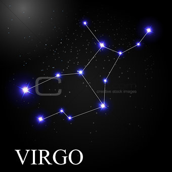 Virgo Zodiac Sign with Beautiful Bright Stars on the Background 
