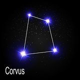Corvus Constellation with Beautiful Bright Stars on the Backgrou